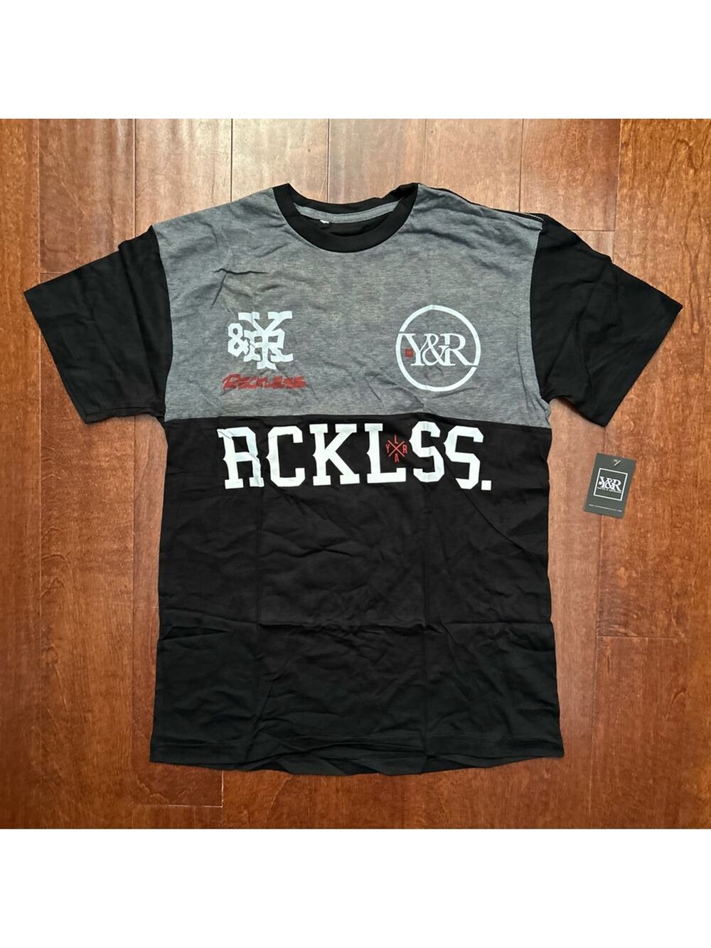 Young & Reckless Black and Gray Men's T-Shirt, Size XL, NWT